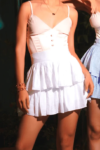 Falda Roses Pliegues Blanco